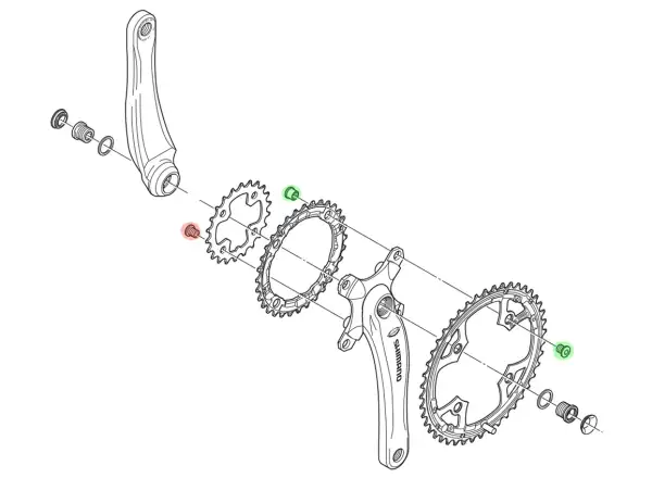 Shimano FC-M540/590 chainring bolts 4pcs Small