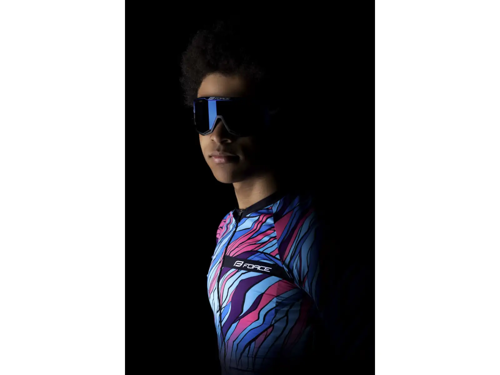 Force Life men's jersey short sleeve black/blue/pink