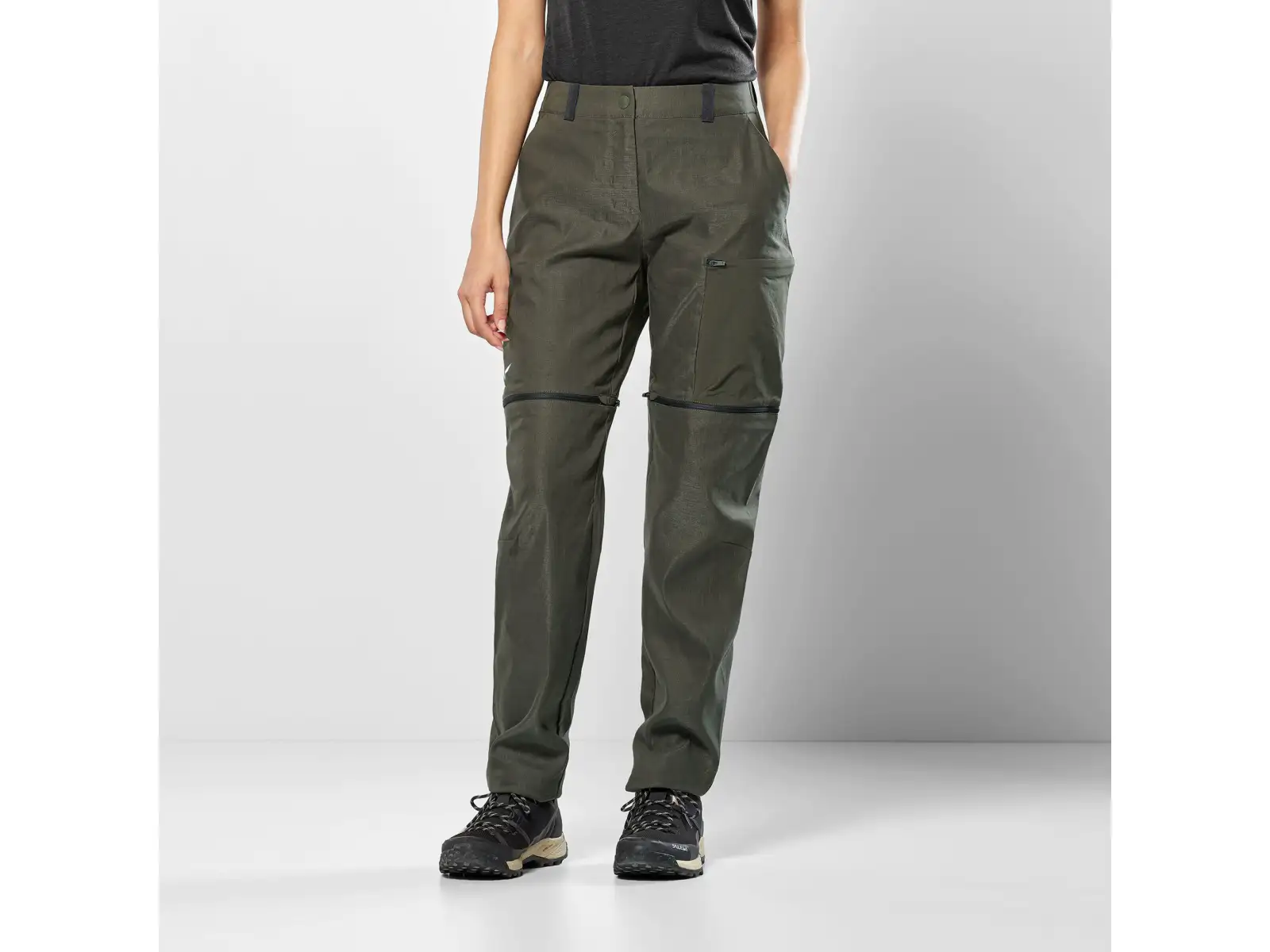 Salewa Puez Hemp/DST 2/1 women's trousers Dark Olive