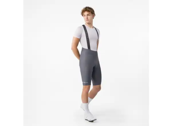 Castelli Espresso 2 men's shorts with pad and bib Smoky Gray