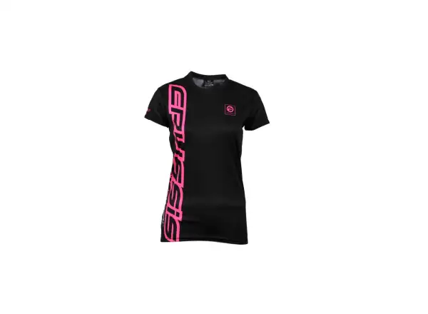 Crussis women's t-shirt black/pink sizing. XS