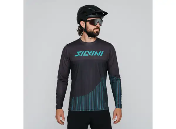 Silvini Ello men's loose jersey long sleeve Black/Olive