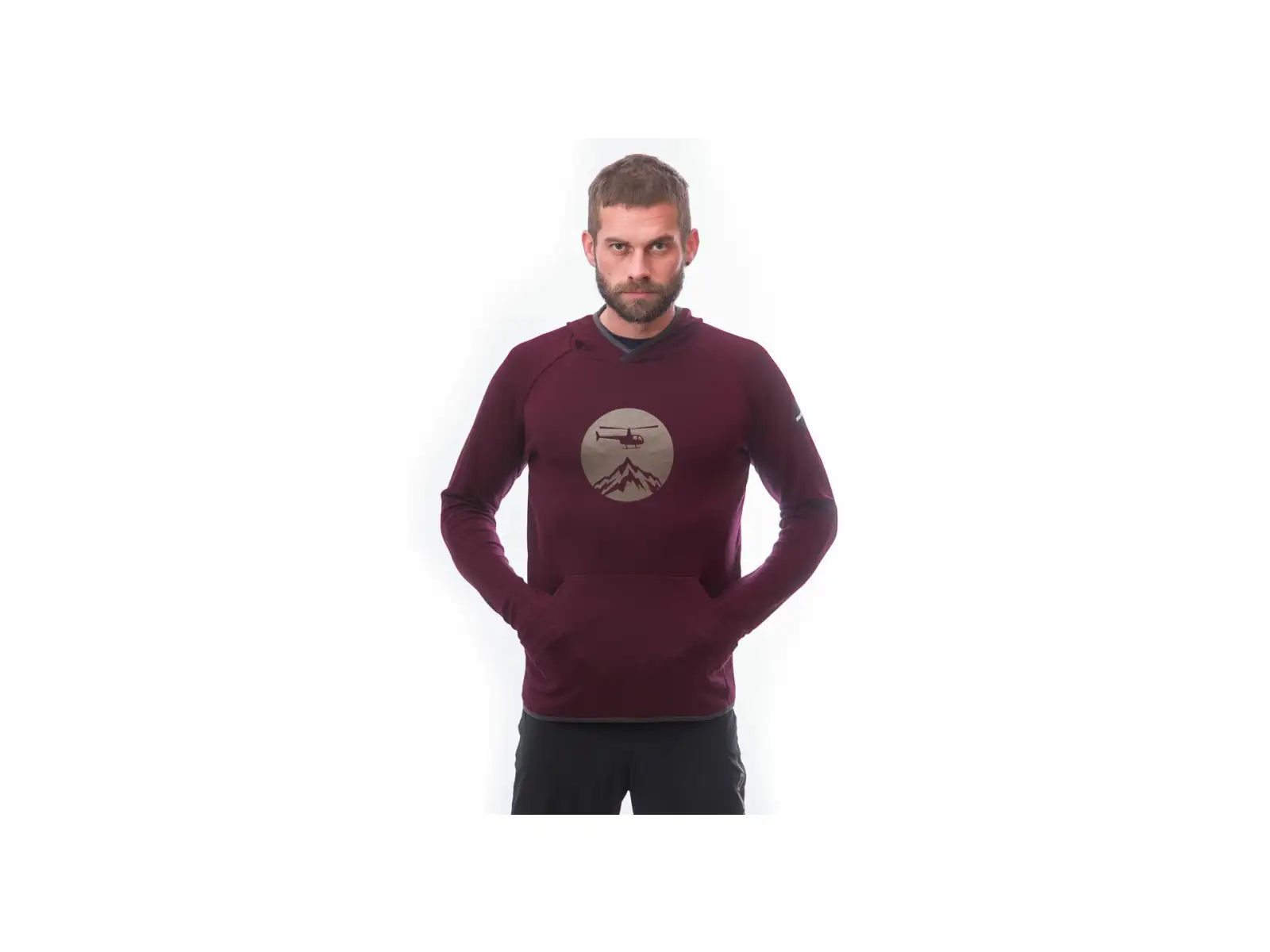 Sensor Merino Upper Heli men's sweatshirt Port Red