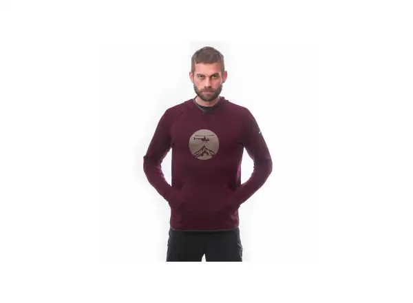 Sensor Merino Upper Heli men's sweatshirt Port Red
