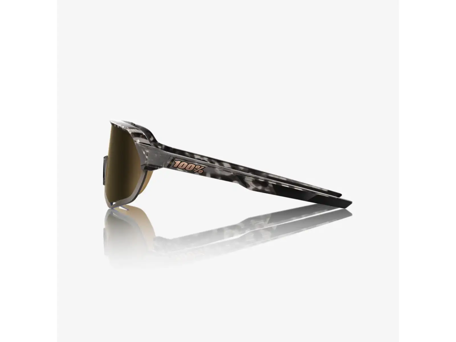 100% S2 sunglasses Gloss Black Havana/Soft Gold Mirror
