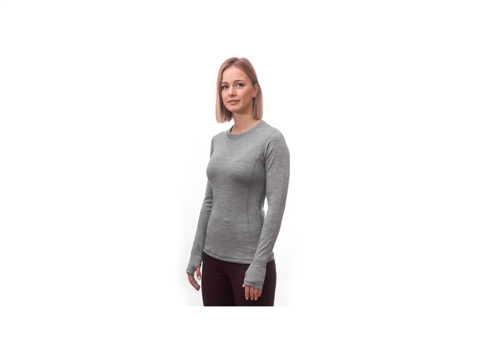 Sensor Merino Bold women's long sleeve shirt Cool Gray