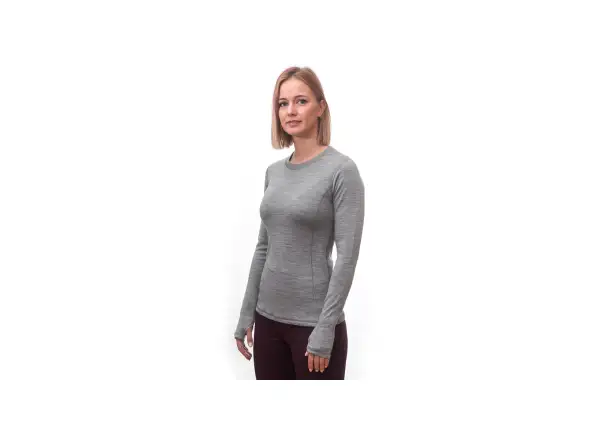Sensor Merino Bold women's long sleeve shirt Cool Gray