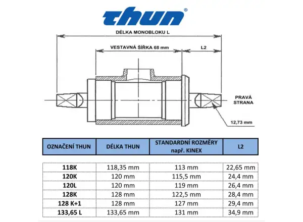 Thun BSA 68 mm bottom bracket square taper