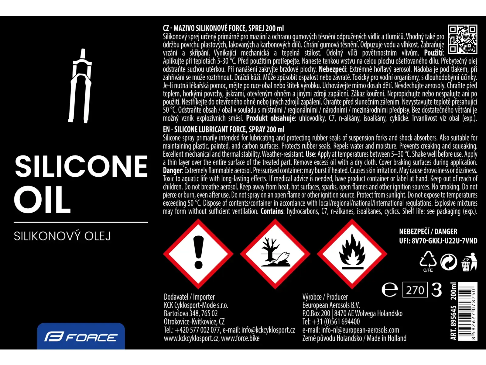 Force silicone oil spray 200 ml