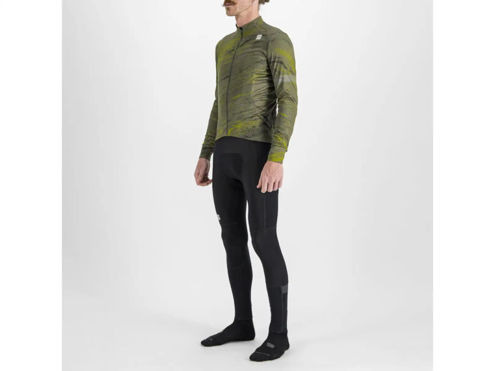 Sportful Cliff Supergiara men's jersey long sleeve beetle guacamole black