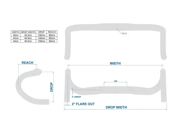 Ritchey Superlogic Evo Curve Internal Routing UD Matte 40 handlebars