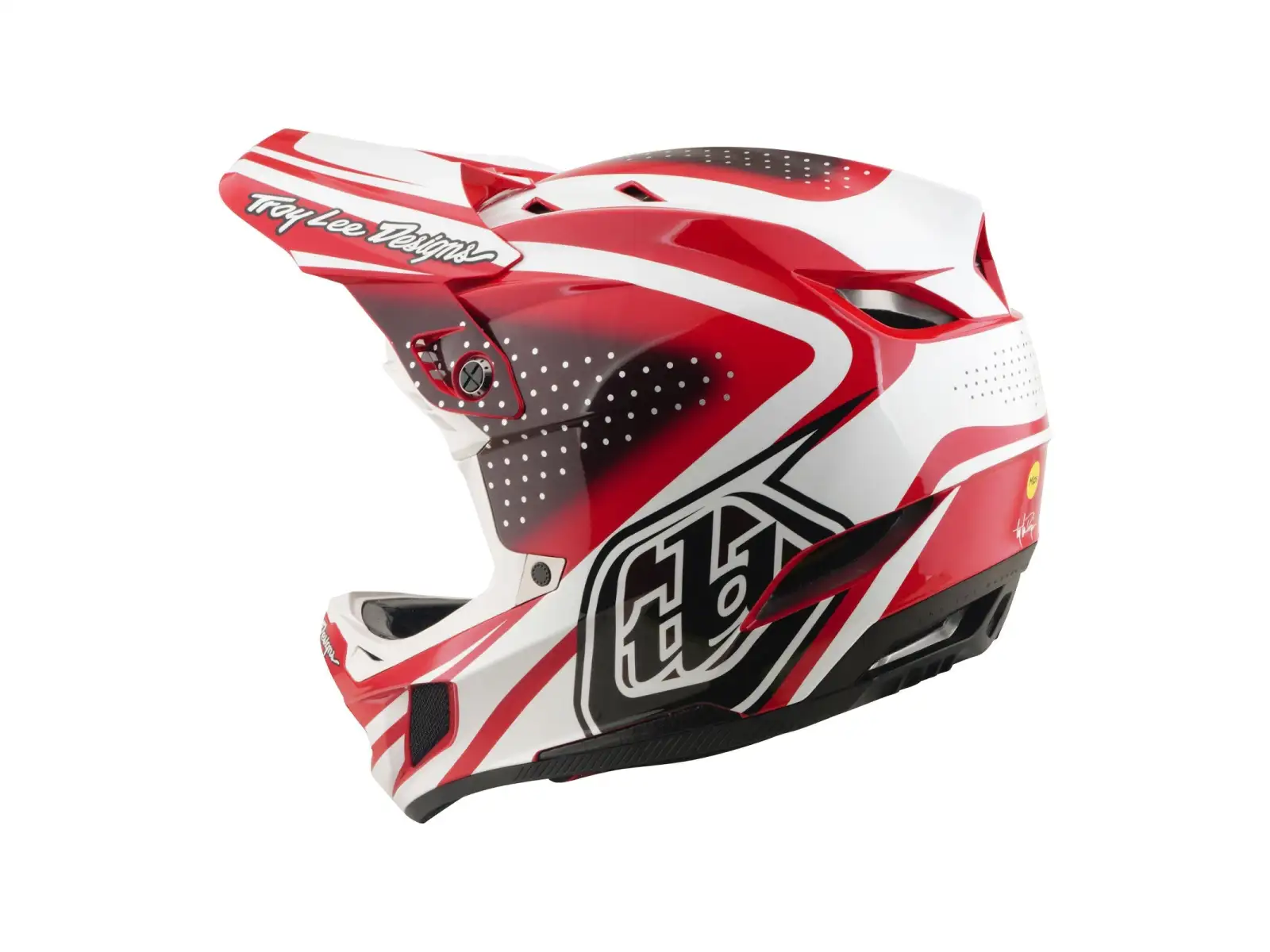 Troy Lee Designs D4 Polyacrylite MIPS helmet Line Fire/white