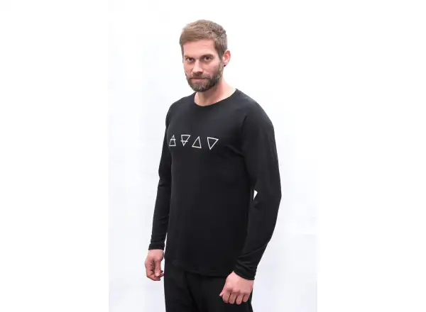 Sensor Merino Blend Elements men's long sleeve shirt Black