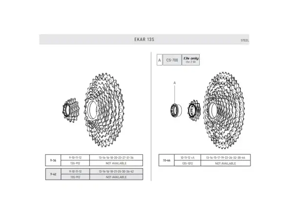 Campagnolo Ekar 13s cassette 10-44t