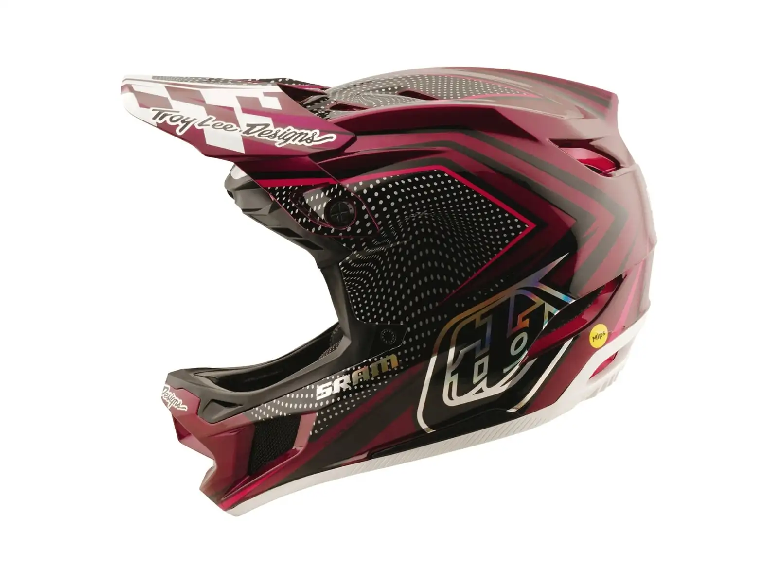 Troy Lee Designs x SRAM D4 Carbon helmet Radioscape Black/Berry