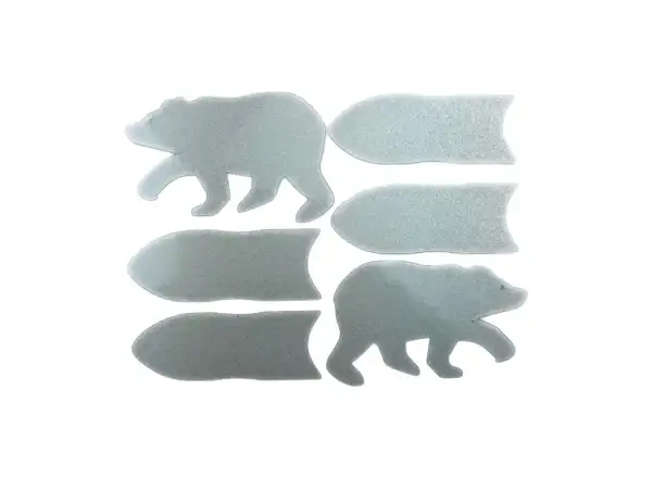 Shaman Racing reflective stickers bear set 6 pcs silver