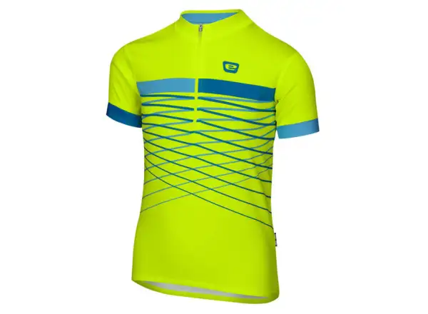 Etape Lucky children's jersey short sleeve yellow fluo/blue