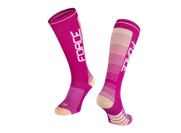 Force compression knee-high socks Purple/Apricot