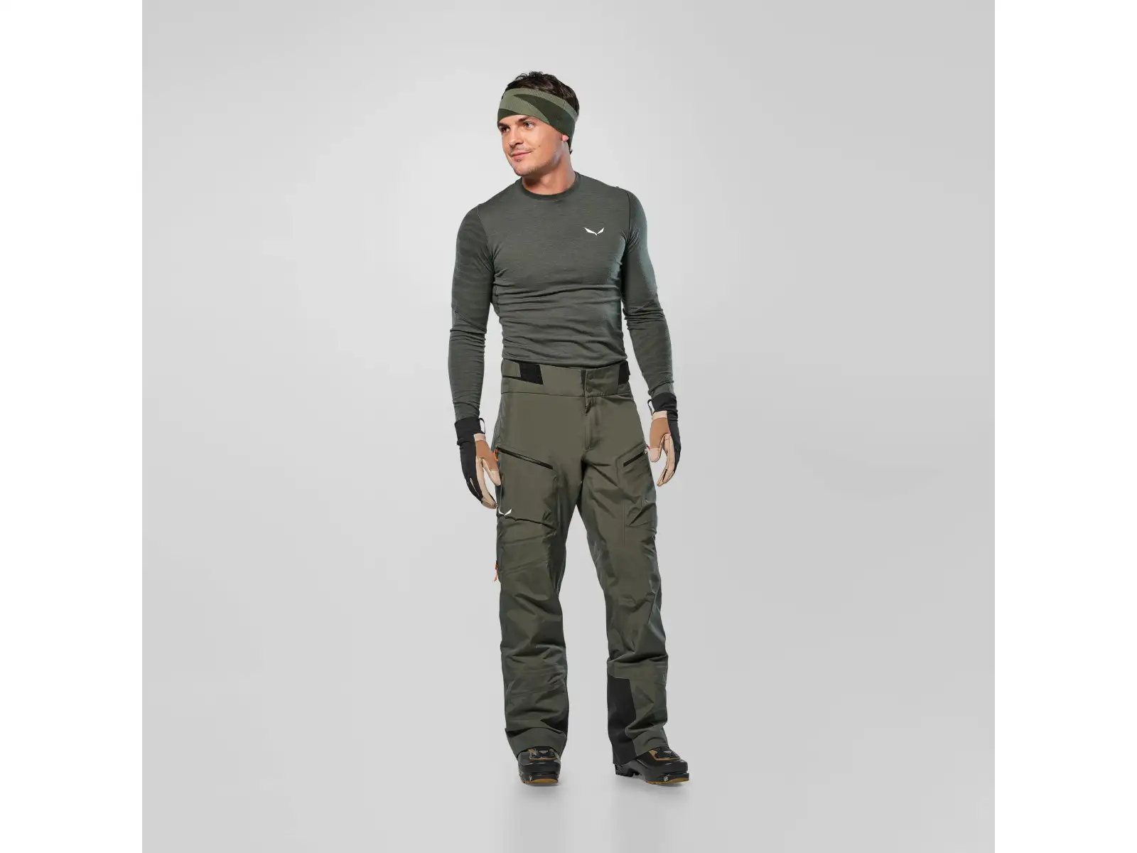 Salewa Sella 3L Powertex men's pants Dark Olive