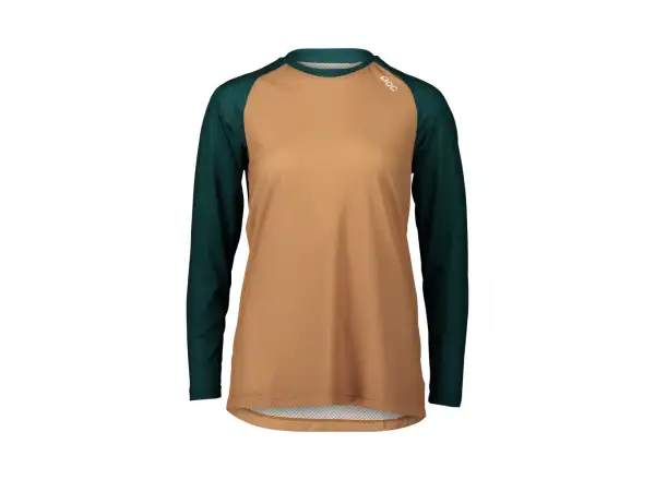POC Pure women's MTB jersey long sleeve Moldanite Green/Aragonite Brown