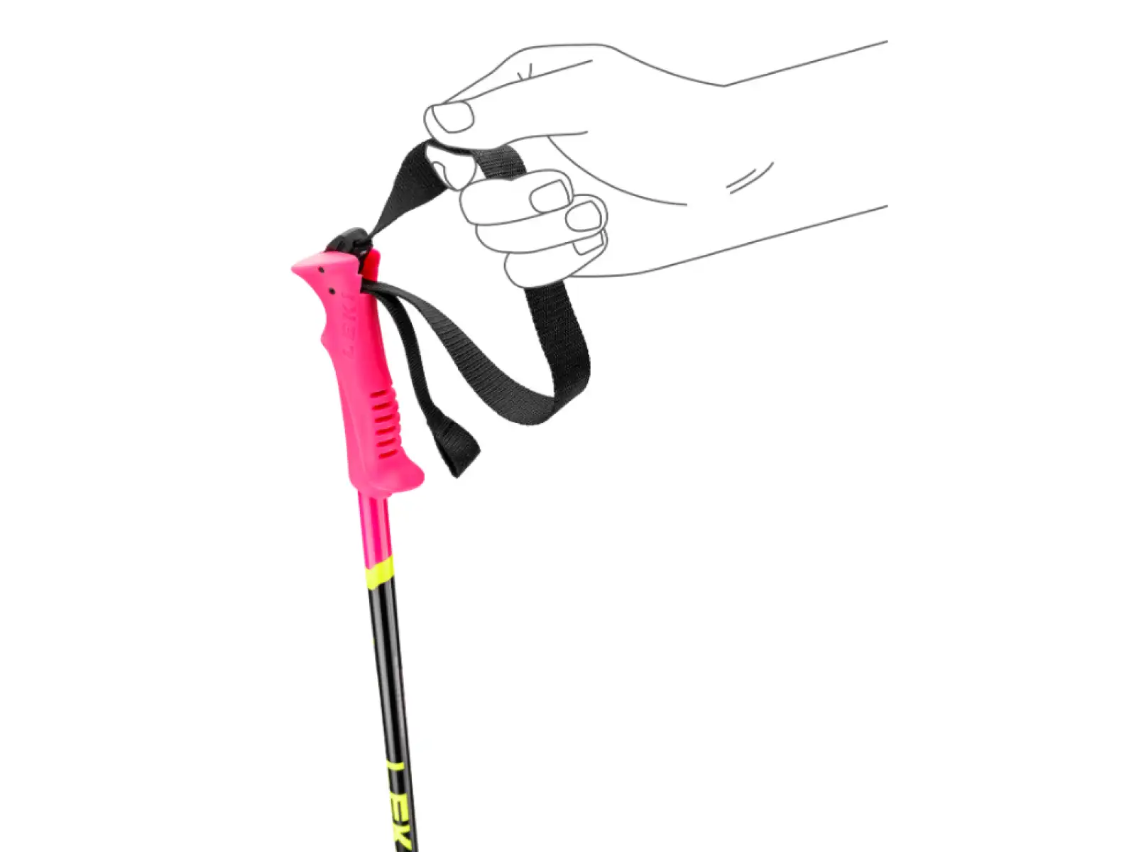 Leki Racing Kids children's alpine poles Neon Pink/Black/Neon Yellow