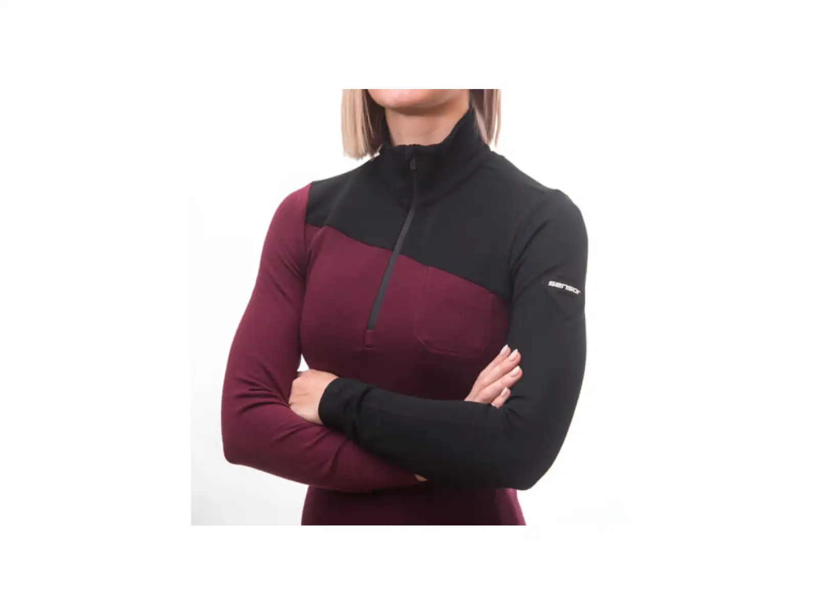 Sensor Merino Extreme women's long sleeve shirt black/Port Red