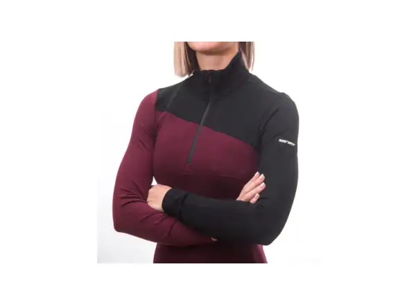 Sensor Merino Extreme women's long sleeve shirt black/Port Red