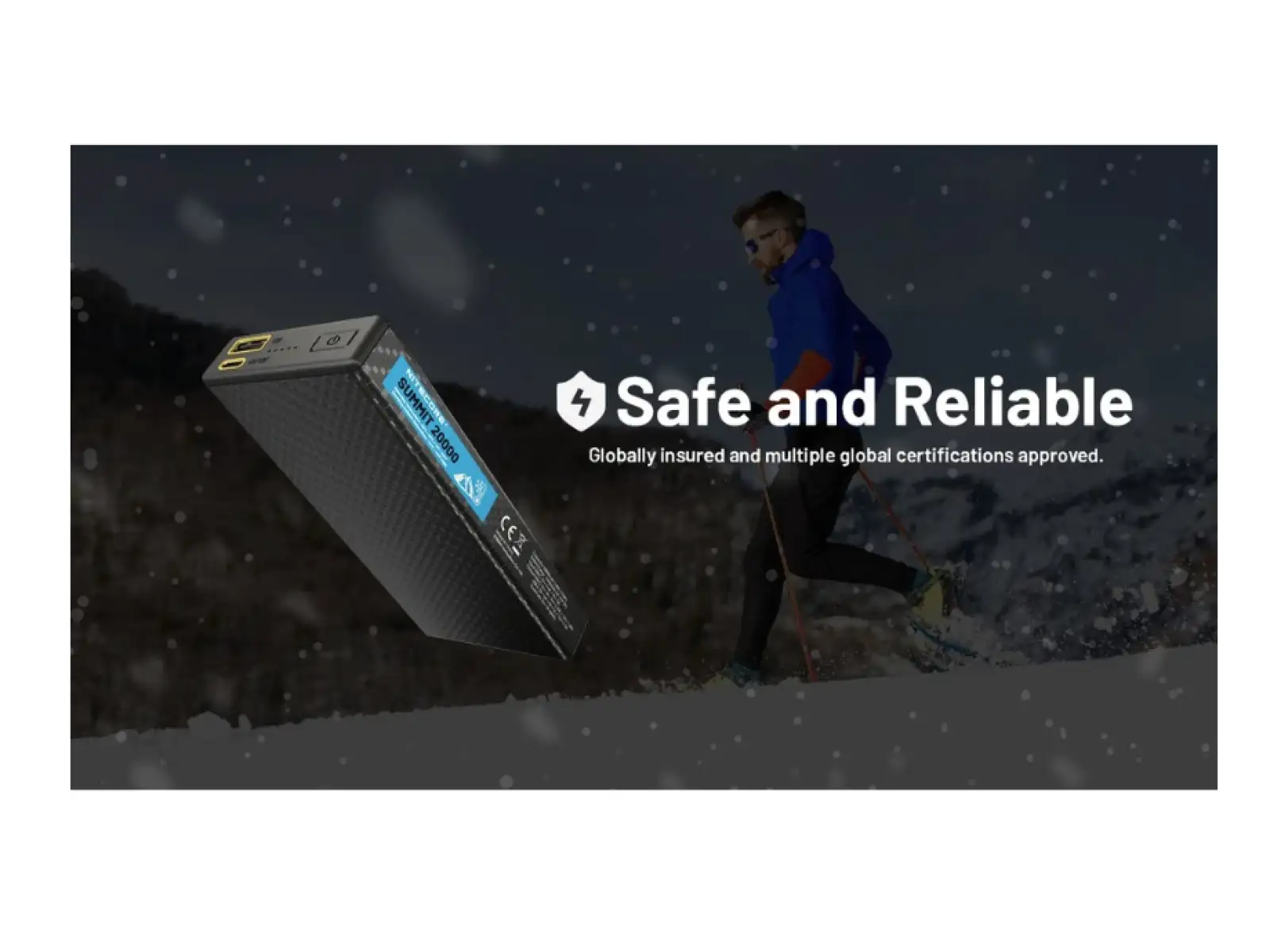 Nitecore high-performance Power Bank for freezing temperatures SUMMIT 20000, USB-C, up to 3A output, 20000 mAh