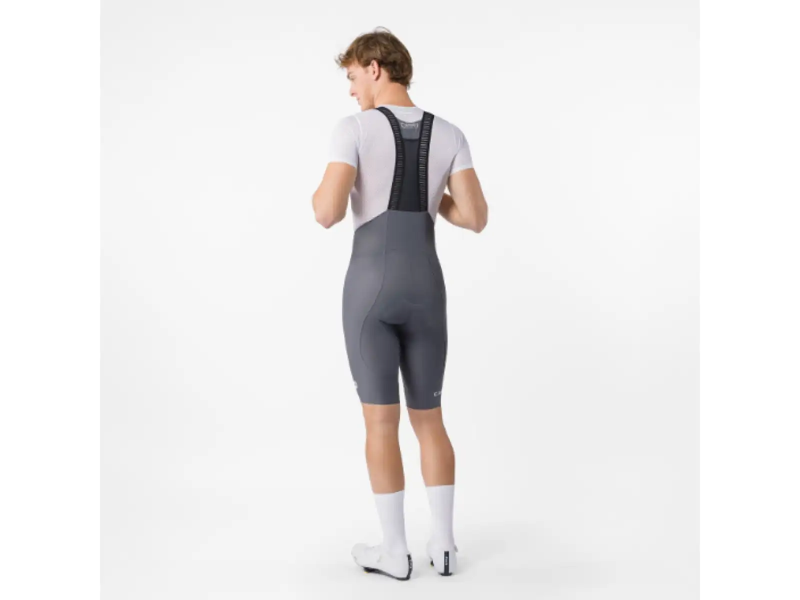 Castelli Espresso 2 men's shorts with pad and bib Smoky Gray