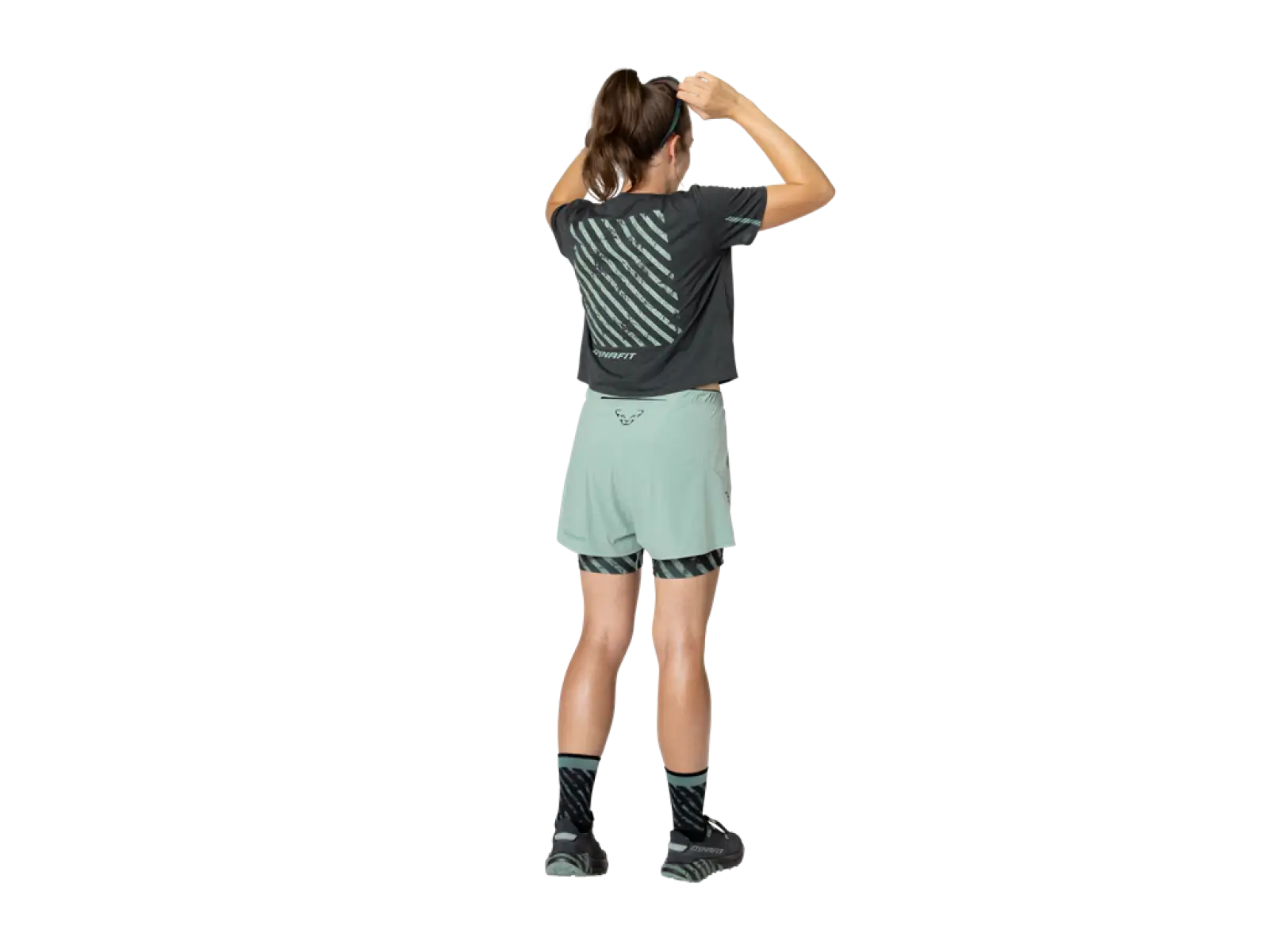 Dynafit Trail 2in1 women's running shorts Jadelite