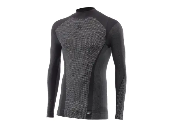 SIXS TS3 V2 functional long sleeve t-shirt with a stand-up collar carbon black