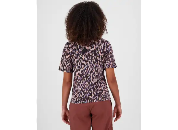 Mons Royale Icon Merino women's T-shirt short sleeve Rock Leopard