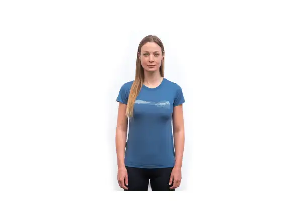 Sensor Merino Air Hills women's short sleeve shirt Riviera Blue