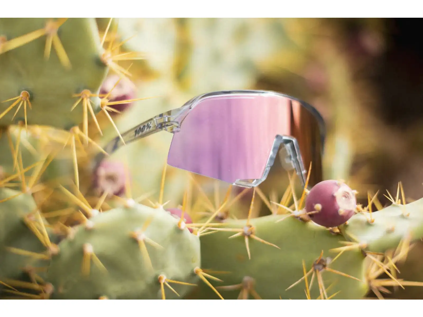 100% S3 sunglasses Polished Translucent Grey/Rose Gold Mirror Photochromic