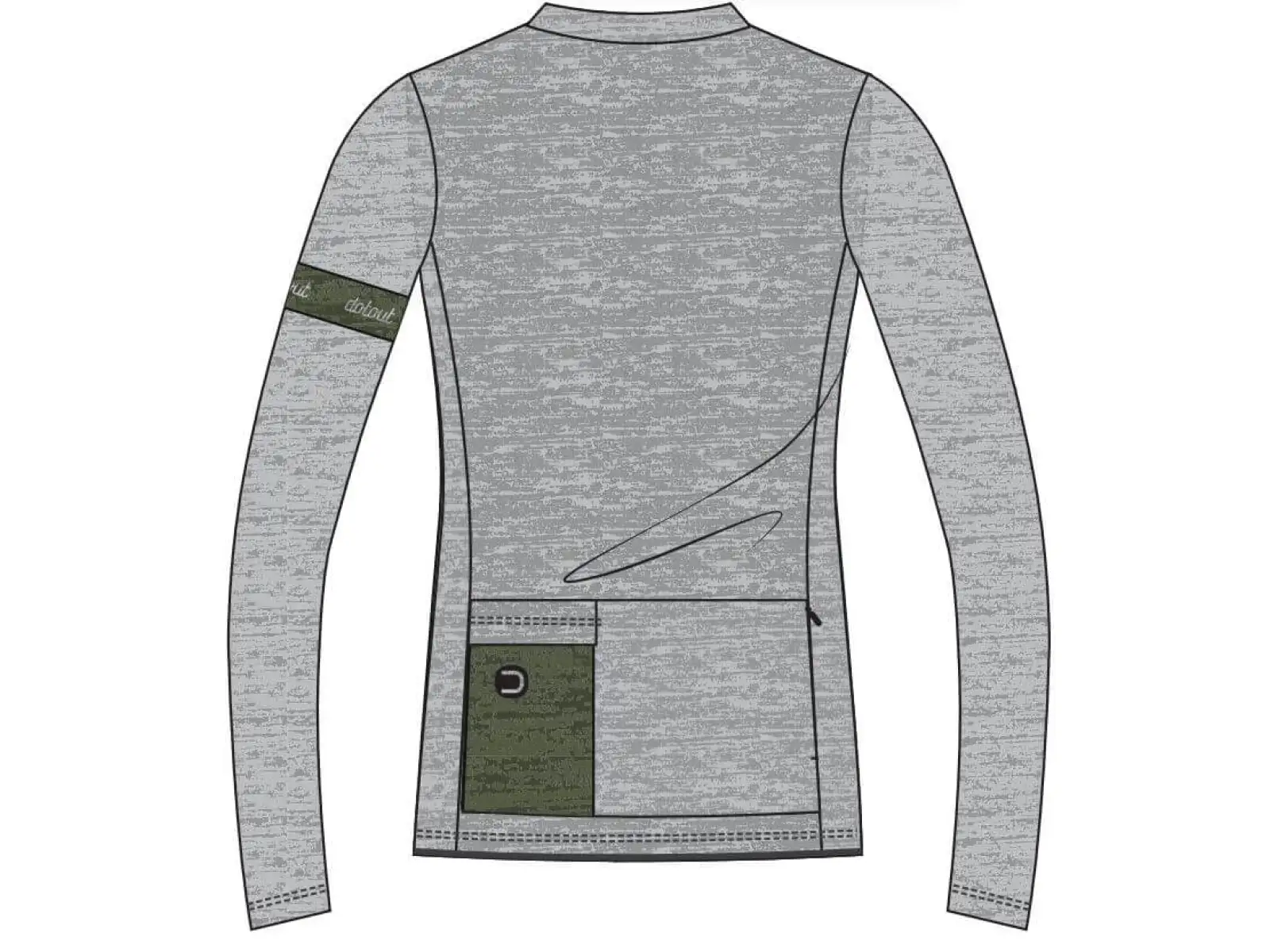 Dotout Glory women's jersey long sleeve Green/Melange Light Grey