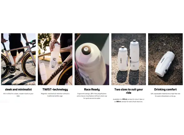 Fidlock Twist set bottle 800 ml + frame base Polar White