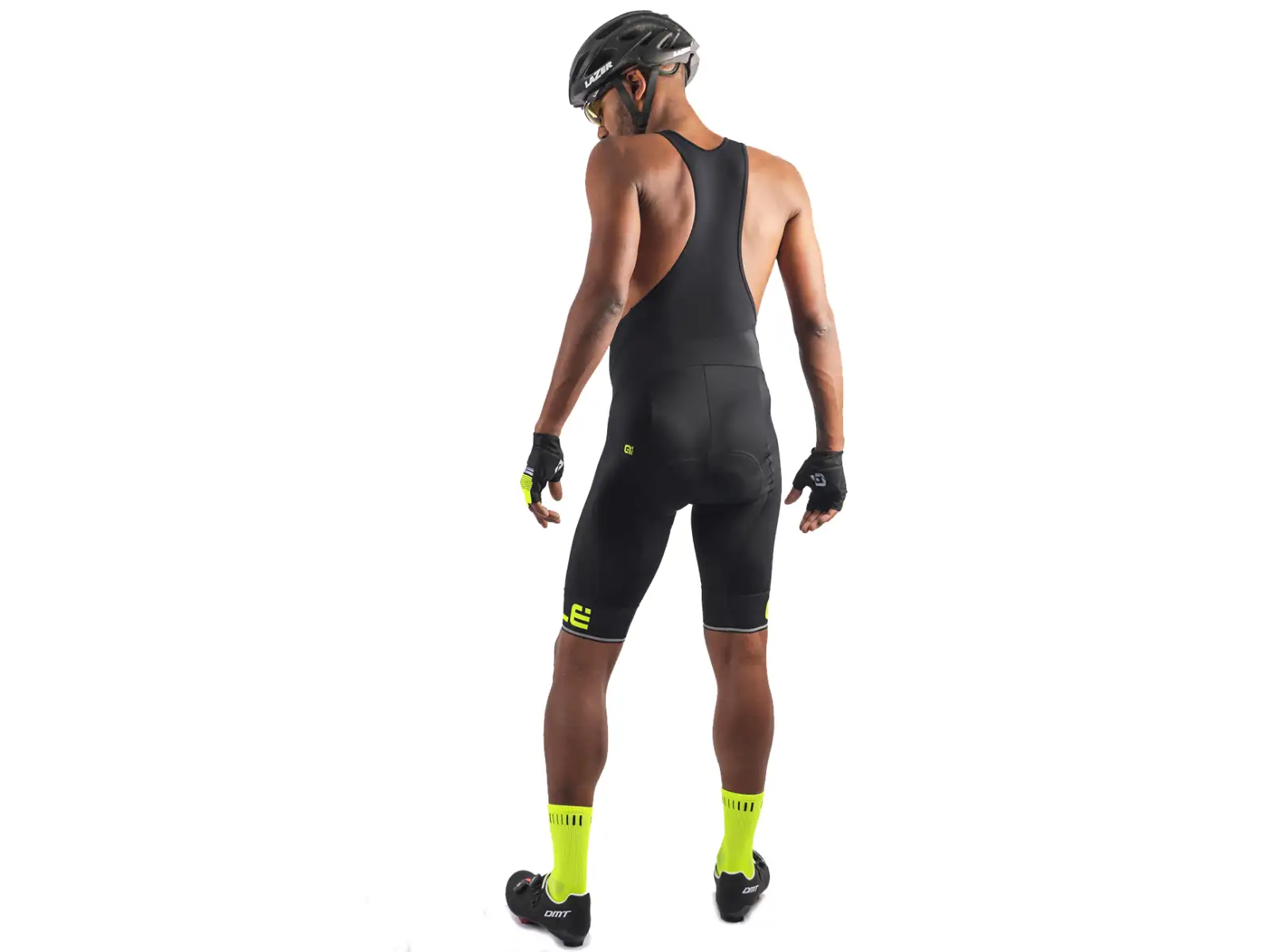 Alé Corsa men's shorts with padding and bib Black/Yellow