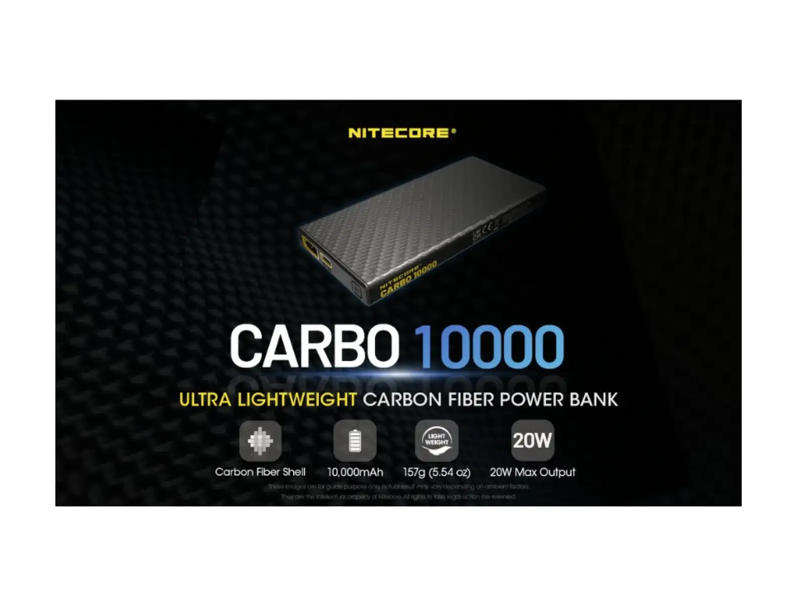 Nitecore powerful Powerbank CARBO 10000, USB-C, 10000 mAh