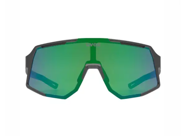 Uvex Sequenze cycling glasses Black matt/Mirror Green