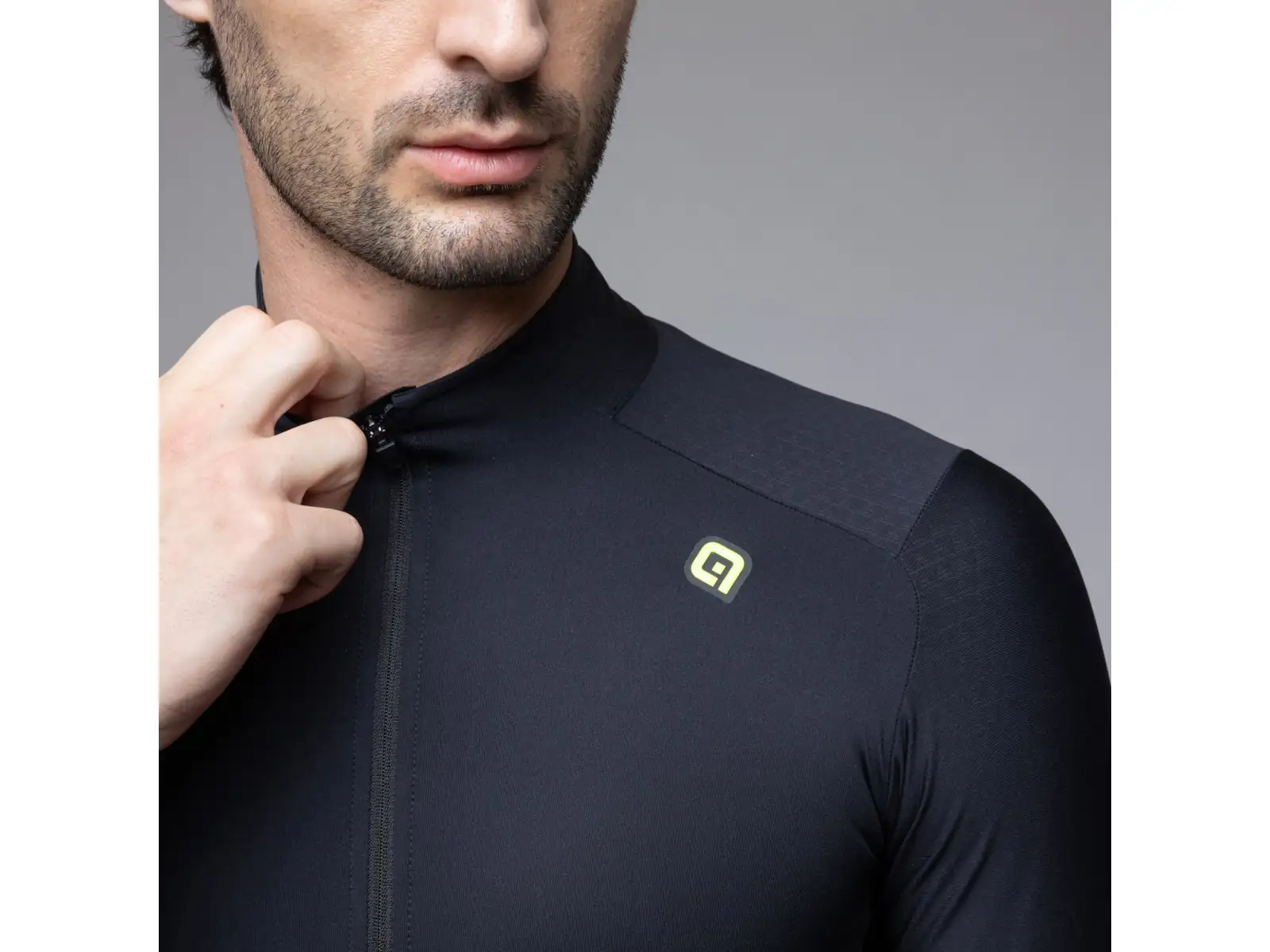 Alé R-EV1 Warm Race men's insulated cycling jersey Black