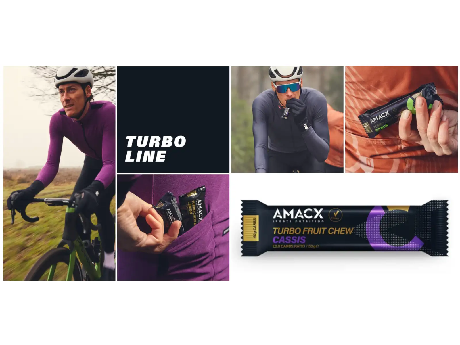 Amacx Turbo Fruit Chew energy bar 50 g Cassis
