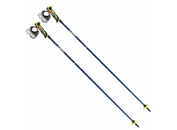 Leki Carbon 14 3D alpine poles blue metallic/neon yellow/white