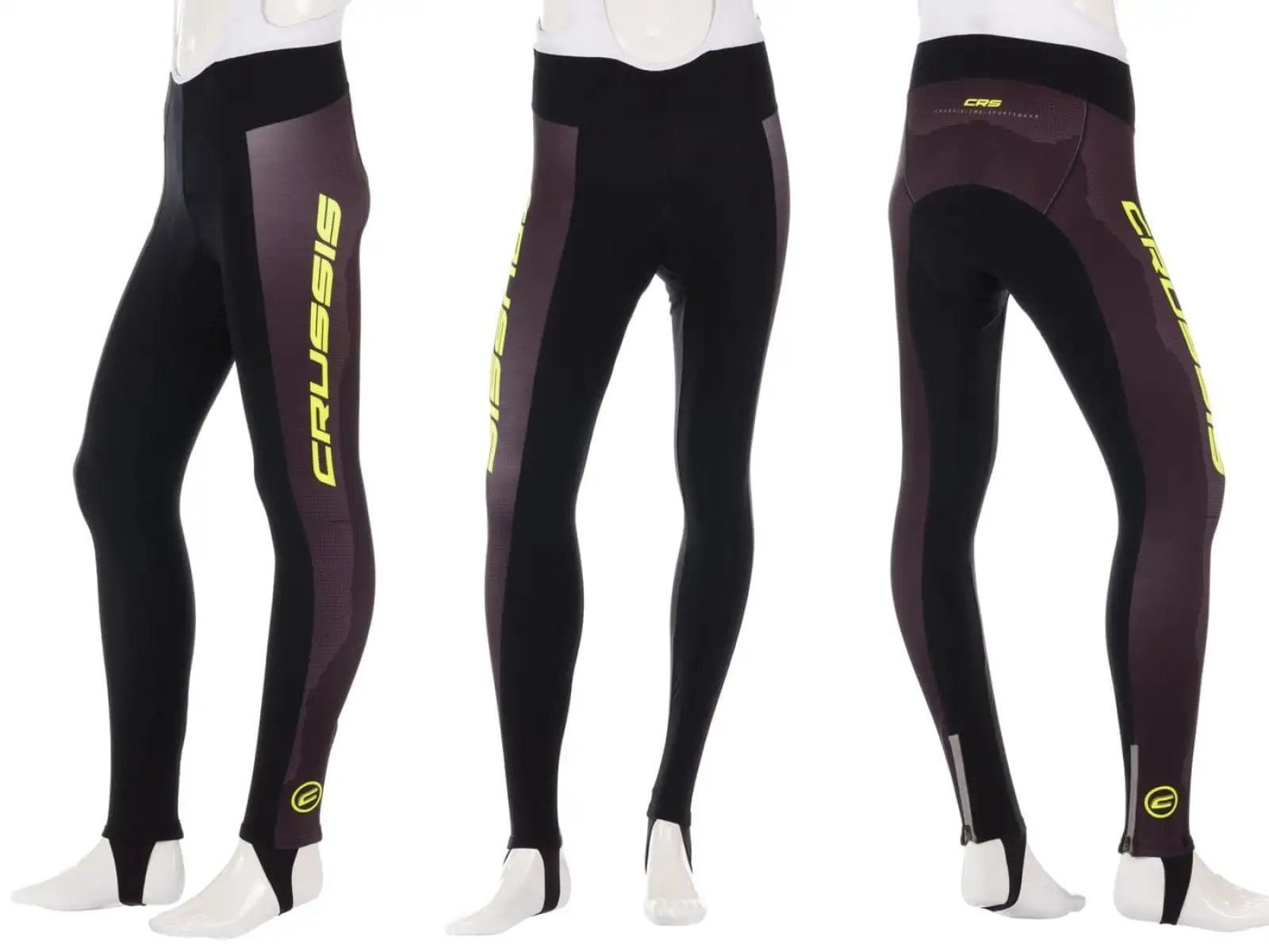 Crussis men's trousers with bib and padding black/yellow