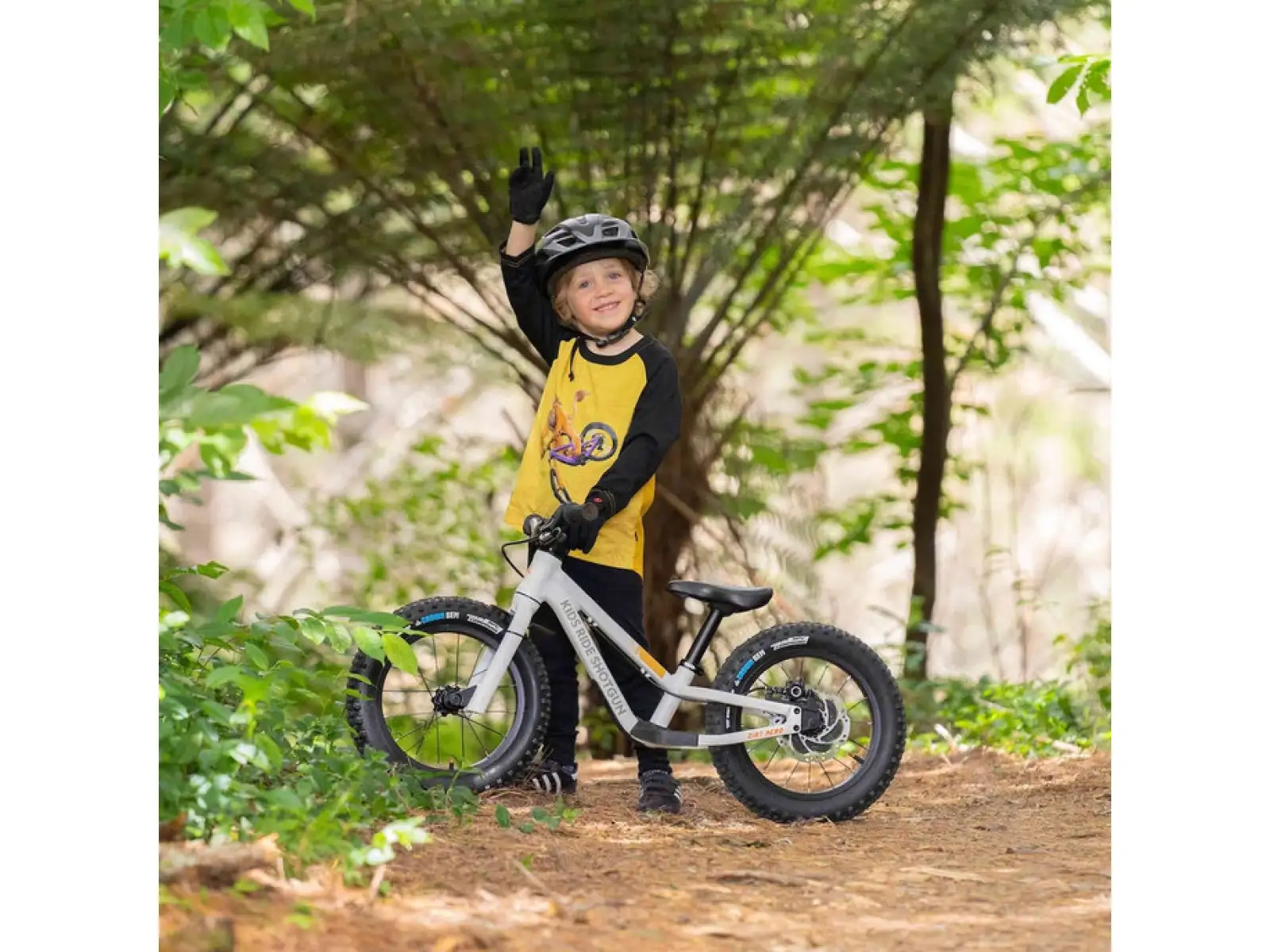 Kids Ride Shotgun Lion Windproof kids jersey long sleeve