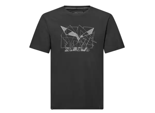 Salewa Eagle Geometric men's short sleeve T-shirt Black Out