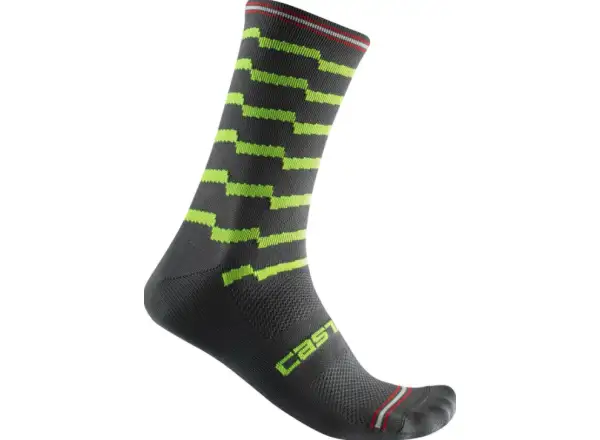 Castelli Unlimited 18 socks high Dark Grey/Lime
