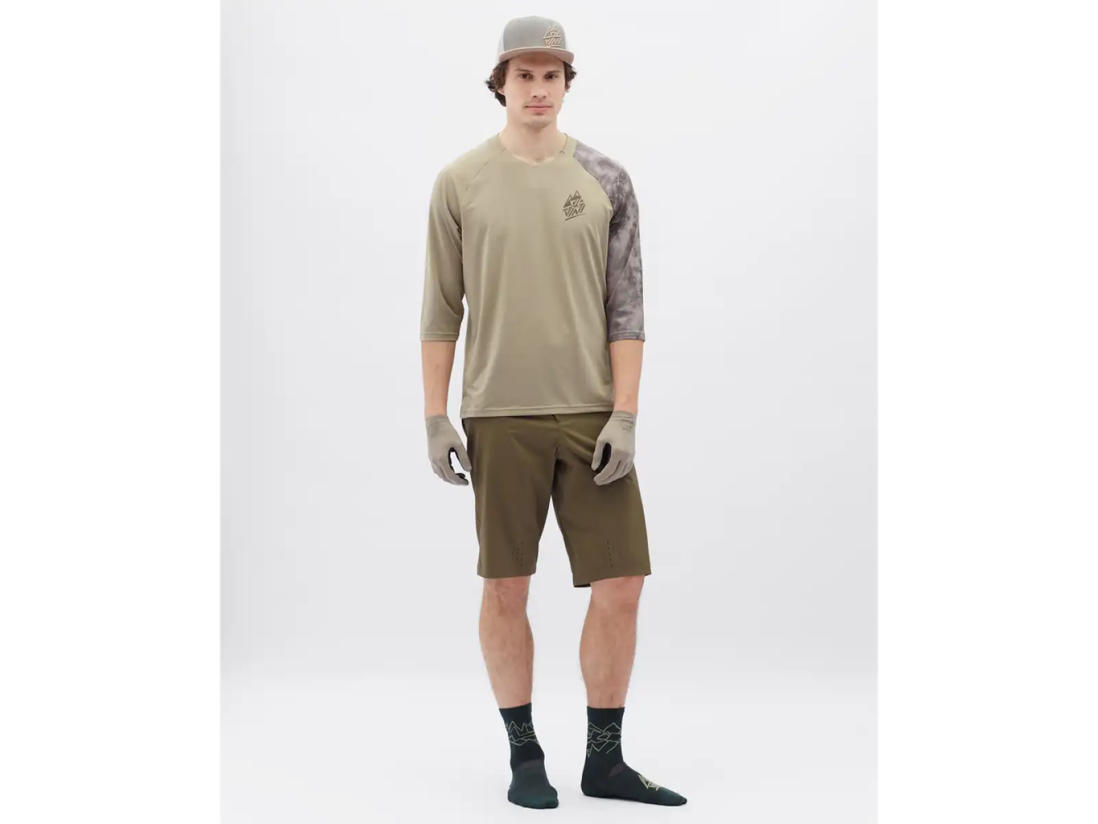 Silvini Brunello men's jersey 3/4 sleeve Cream/Brown