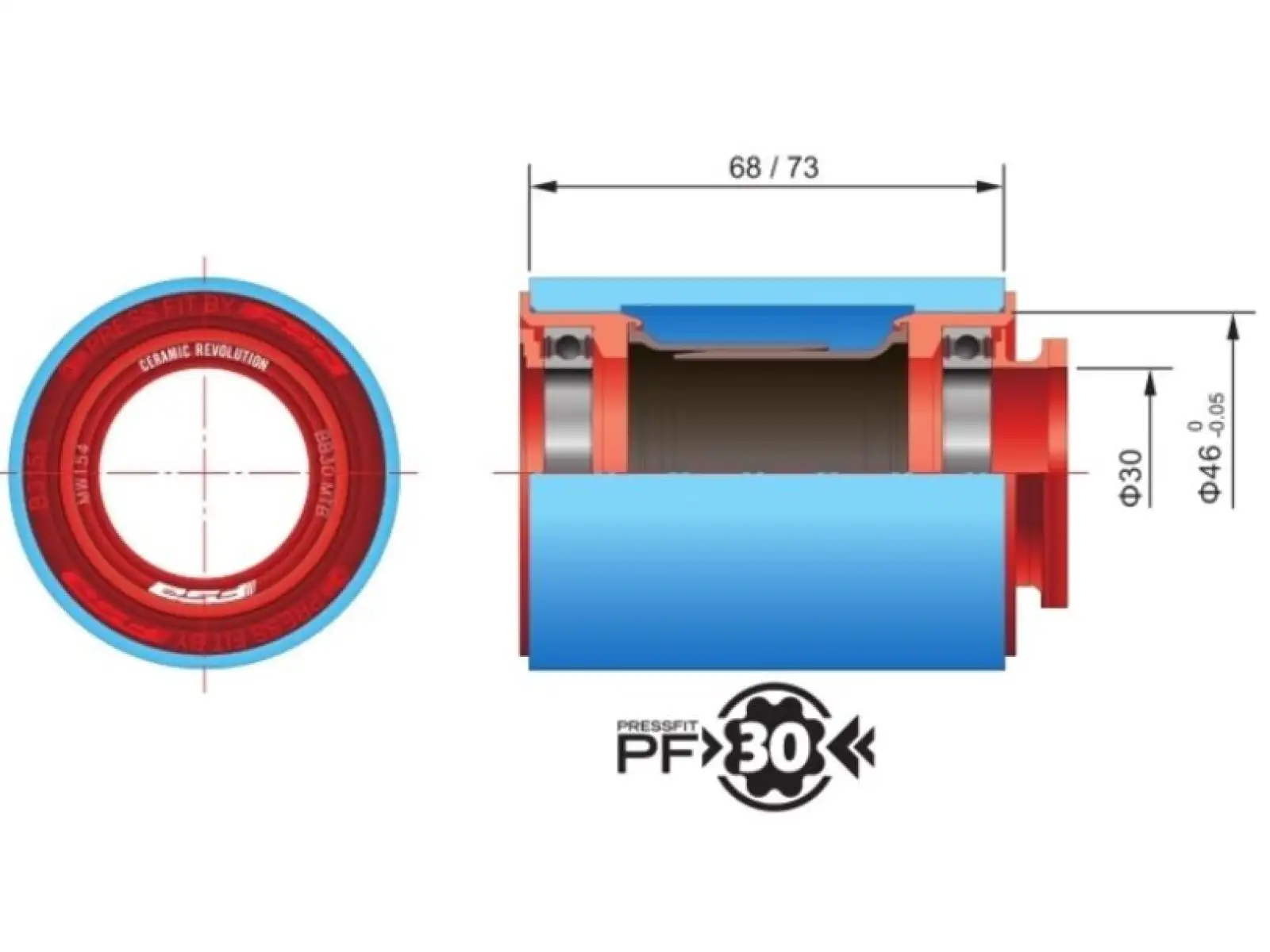 FSA BB-PF7000 Press Fit Bottom Bracket Cups BB46 MTB