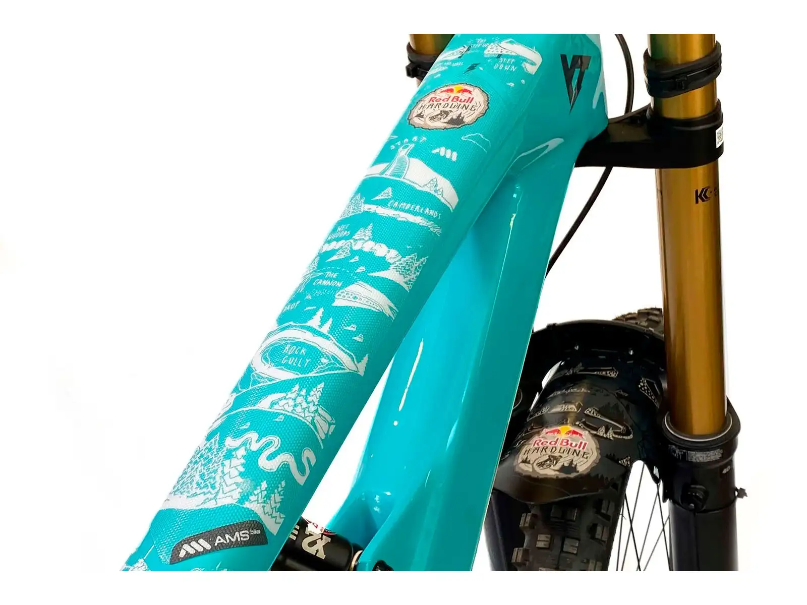 AMS Frame Guard Extra protective stickers on frame RedBull/Hardline/White
