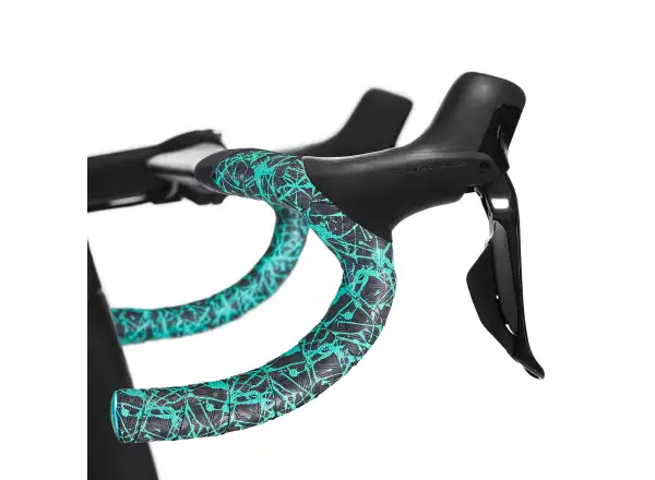 Supacaz Super Sticky Kush Splat tape Celeste/Celeste plugs